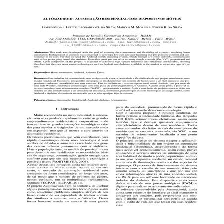 Automatização residencial com dispositivos móveis