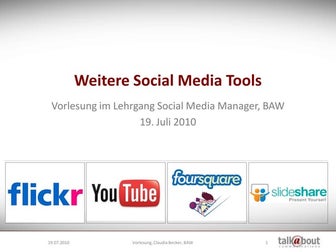 Vorlesung BAW - Social Media Tools