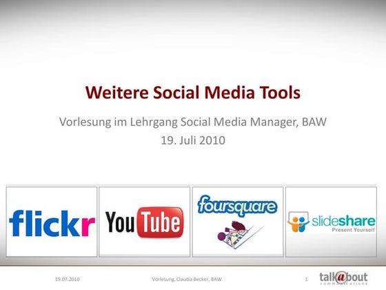 Vorlesung BAW - Social Media Tools