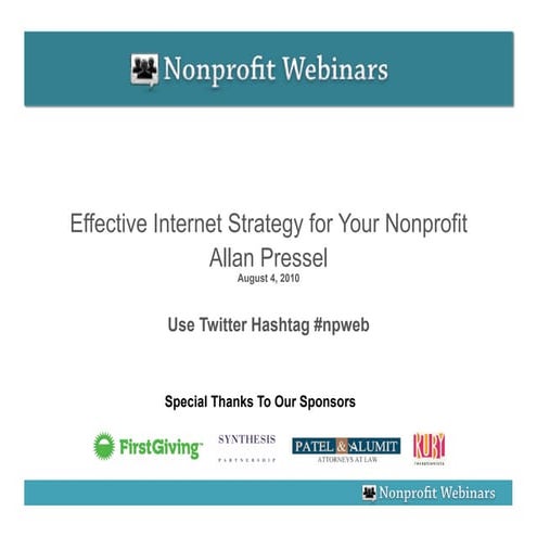 Effective Internet Strategy For Your Nonprofit