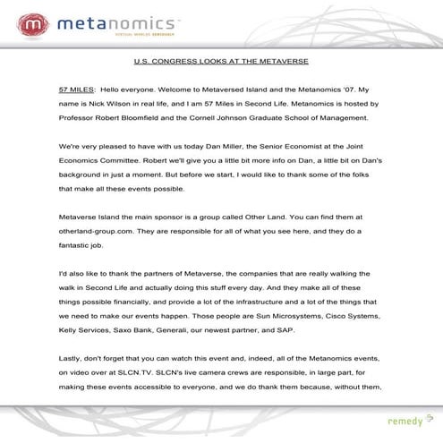 100807 Congress And The Metaverse Metanomics Transcript