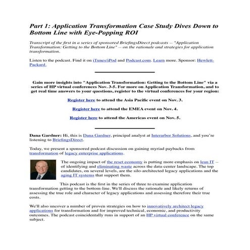Part 1: Application Transformation Case Study Dives Down to Bottom Line with ...