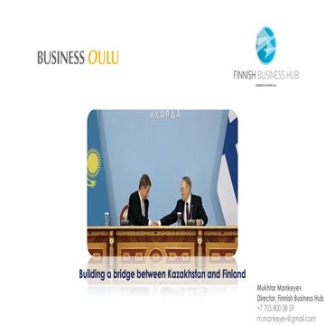 Finnish Business Hub_post-EXPO activities, Kazakhstan