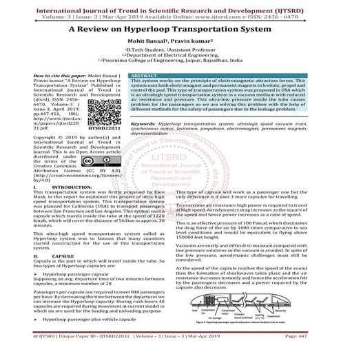 A Review on Hyperloop Transportation System