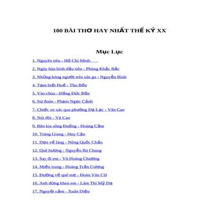 100 bai tho hay nhat the ky xx 0604