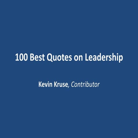 100 สุภาษิต สำหรับผู้นำ 100 best quotes on leadership 