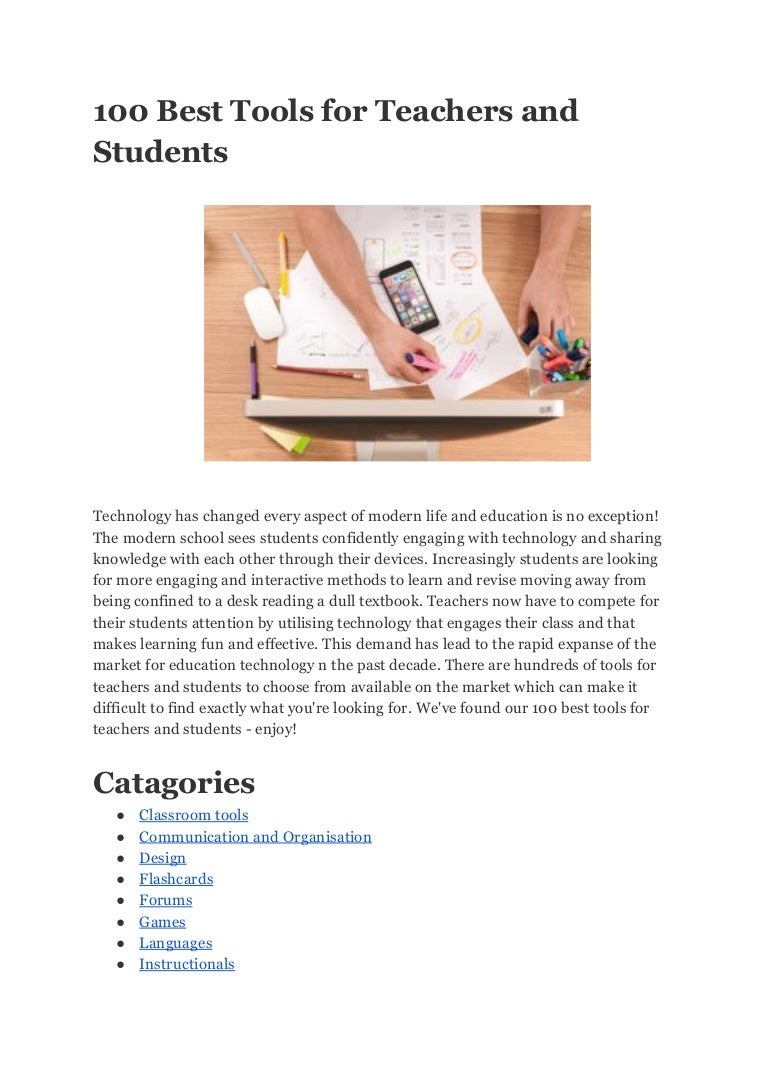 100 best tools for teachers and students
