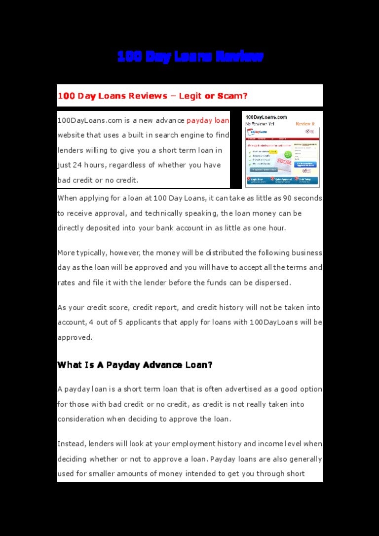 100 day loans unemployed