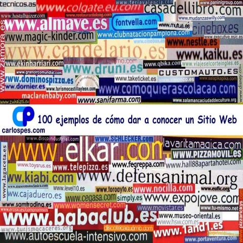 100 ejemplos de como dar a conocer un sitio web