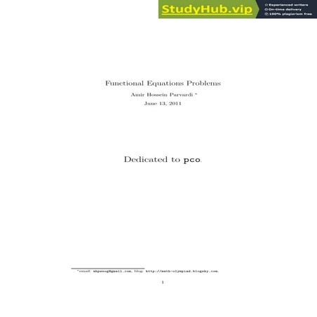 100 Functional Equations Problems (With Solutions) | PDF