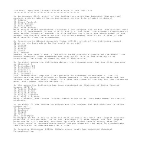 GK Questions For SSC Exam - SSC CGL General Awareness Question Paper