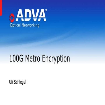 100G Metro Encryption