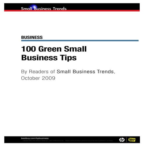 100 Green Small Business Tips
