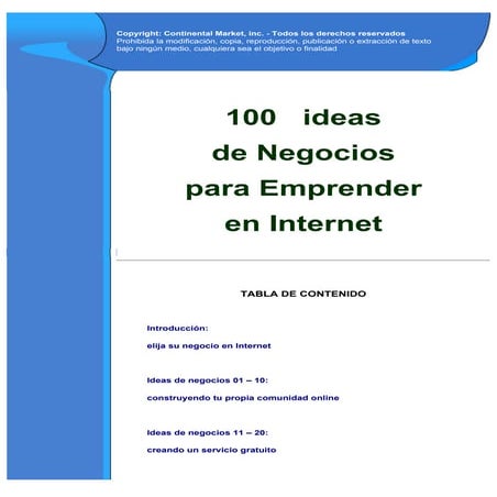 100 ideas para crear un negocio en internet | PDF