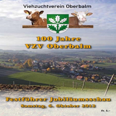 100 Jahre Viehzuchtverein Oberbalm Festführer