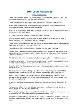 100 love messages