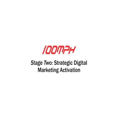 100mph, Stage 2: Strategic Digital Marketing Activation