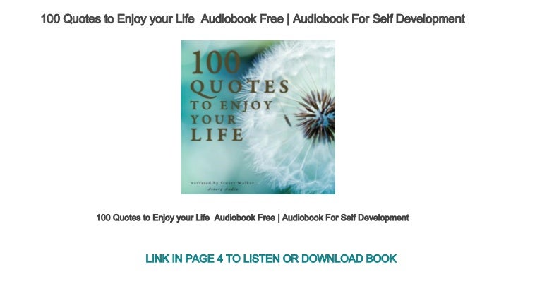 100 Quotes to Enjoy your Life Audiobook Free | Audiobook For Self D…