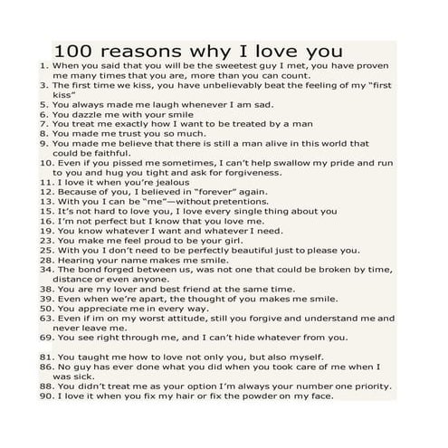 100 reasons why i love you