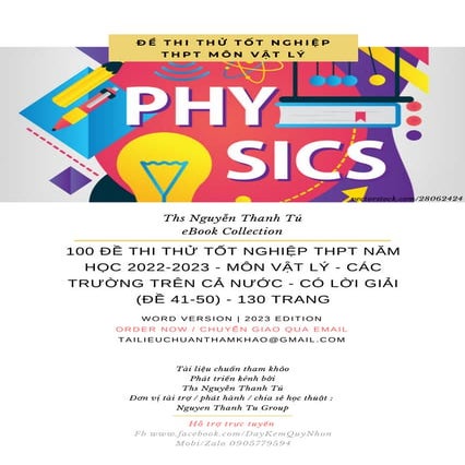100 ĐỀ THI THỬ TỐT NGHIỆP THPT NĂM HỌC 2022-2023 - MÔN VẬT LÝ - CÁC TRƯỜNG TR...