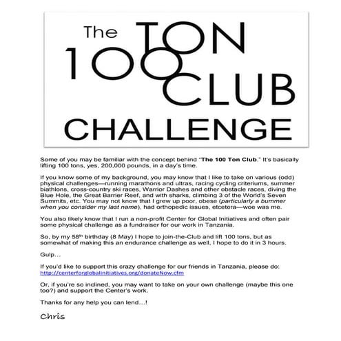100 Ton Club Challenge 2017