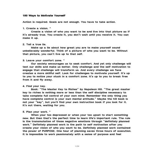 100 ways to motivate yourself