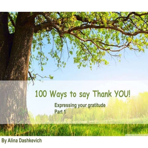 100 ways to say thank you Part 1. THANK YOU cards.