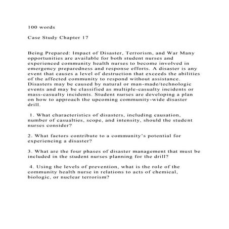 100 wordsCase Study Chapter 17 Being Prepared Impact of D.docx
