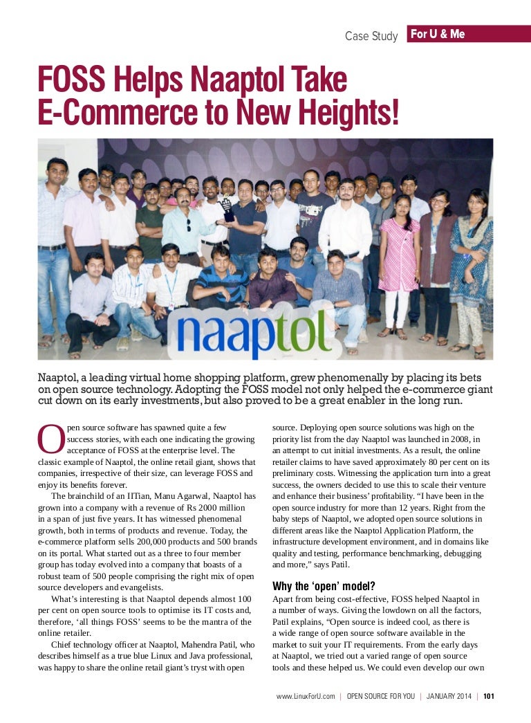 Case Study of Naaptol published in Open Source For You magazine