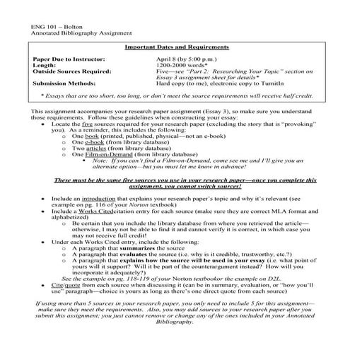 101   annotated bib assignment