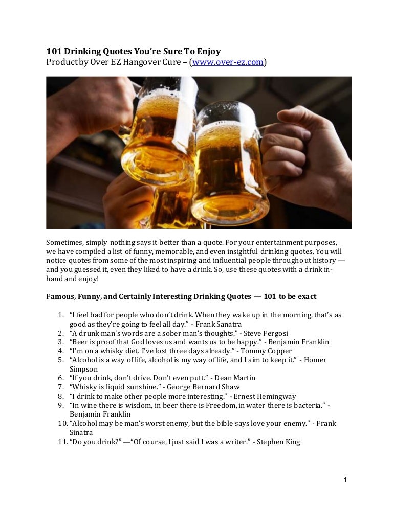 101 Drinking Quotes From Famous People