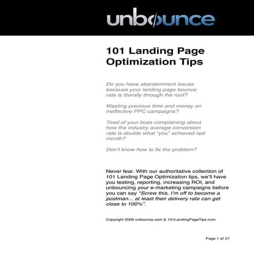101 Landing Page Optimization Tips