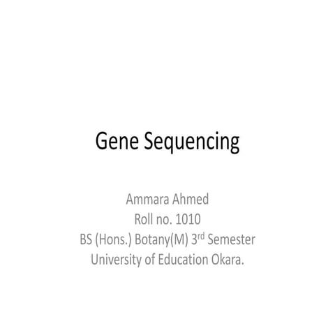 Gene Sequencing