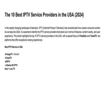 Top 10 Best IPTV Service Providers in the USA (2024) - Reviews & Comparison