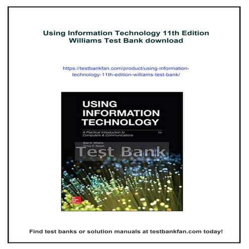 Using Information Technology 11th Edition Williams Test Bank | PDF