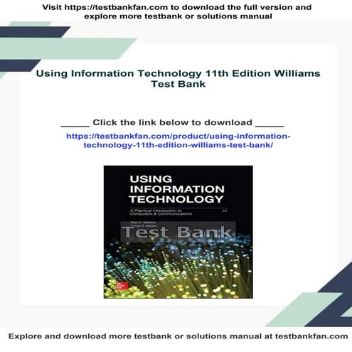 All chapter download Using Information Technology 11th Edition Williams ...