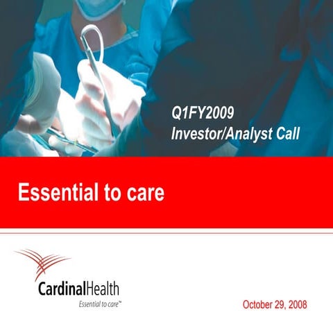 cardinal health Conference Call Presentation