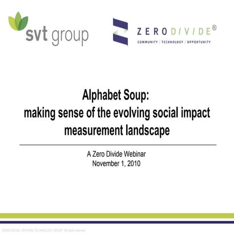 Making Sense of Social Impact Investment