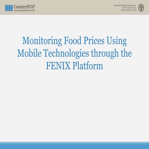 Monitoring Food Prices Using Mobile Technologies through the FENIX Platform