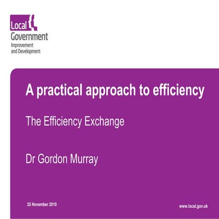 101125 a practical approach to efficiency   the efficiency exchange