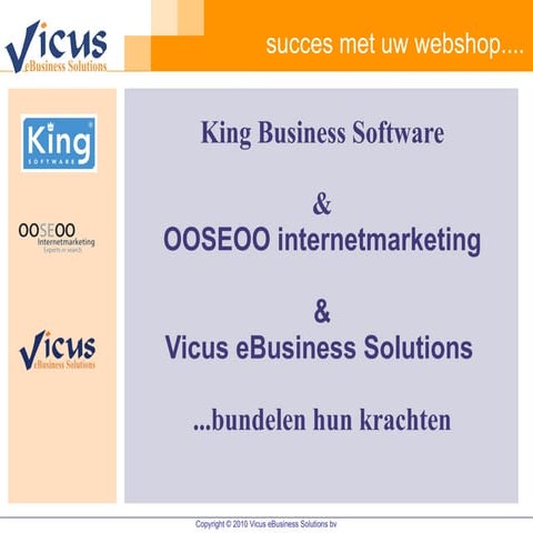 Vicus presentatie e-commerce succesmodel krachten gebundeld Vicus OOSEOO King...