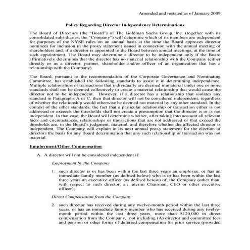 goldman sachs Restated Certificate of Incorporation   