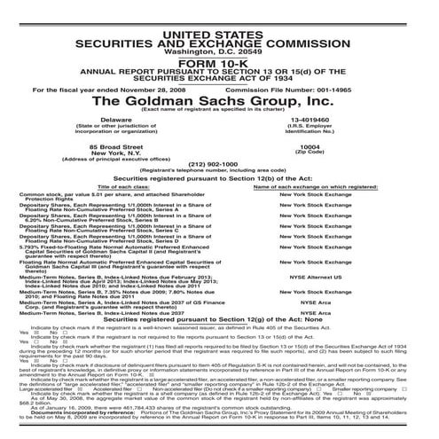 goldman sachs 2008 Form 10-K 