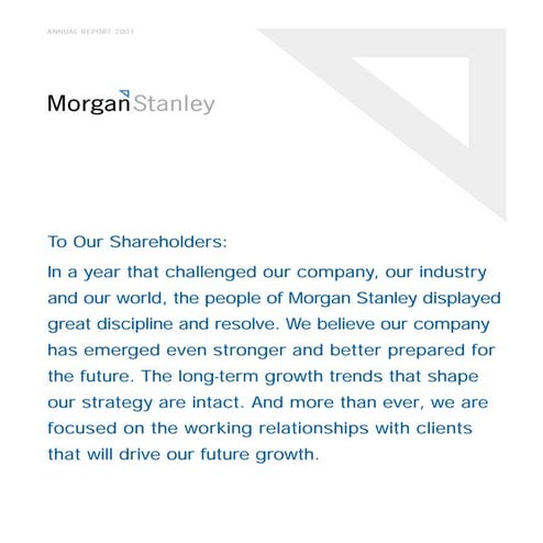 morgan stanley  Annual Reports 2001 