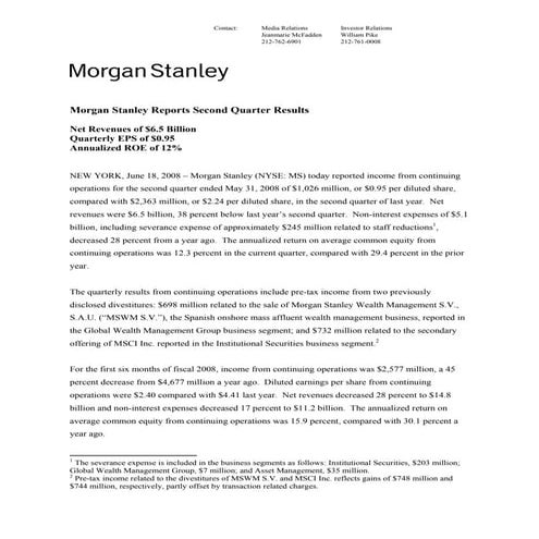 morgan stanley Earnings Archive 2008  2nd