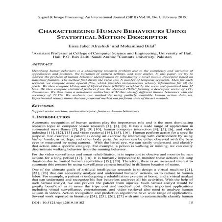 Characterizing Human Behaviours Using Statistical Motion Descriptor