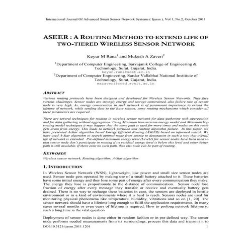ASEER: Energy-Efficient A-Star Routing to Extend Wireless Sensor ...