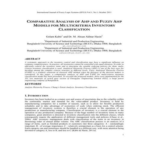 International Journal of Fuzzy Logic Systems (IJFLS)