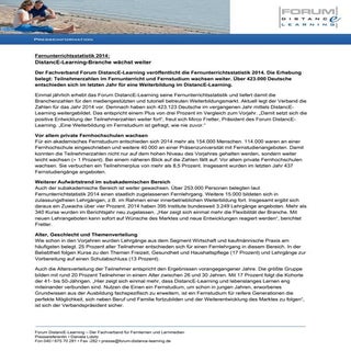Fernunterrichtsstatistik 2014 samt ...