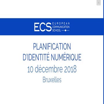 Planification d’identité numérique - ECS Bruxelles - 10/12/2018